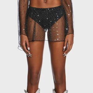 Dolls Kill celestial queen mini black skirt